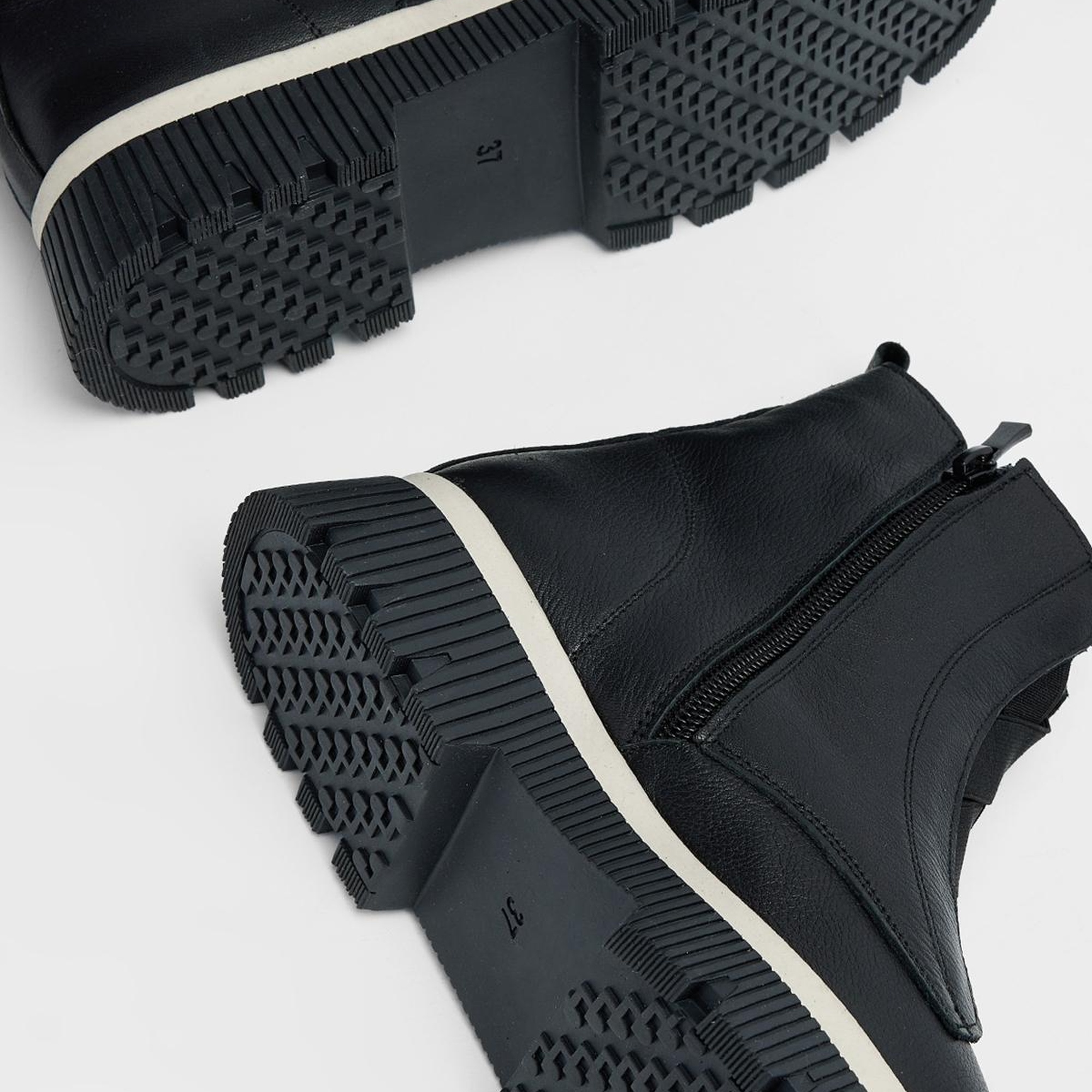 Valmenti Kadın Siyah Floter Hakiki Deri Casual Bot