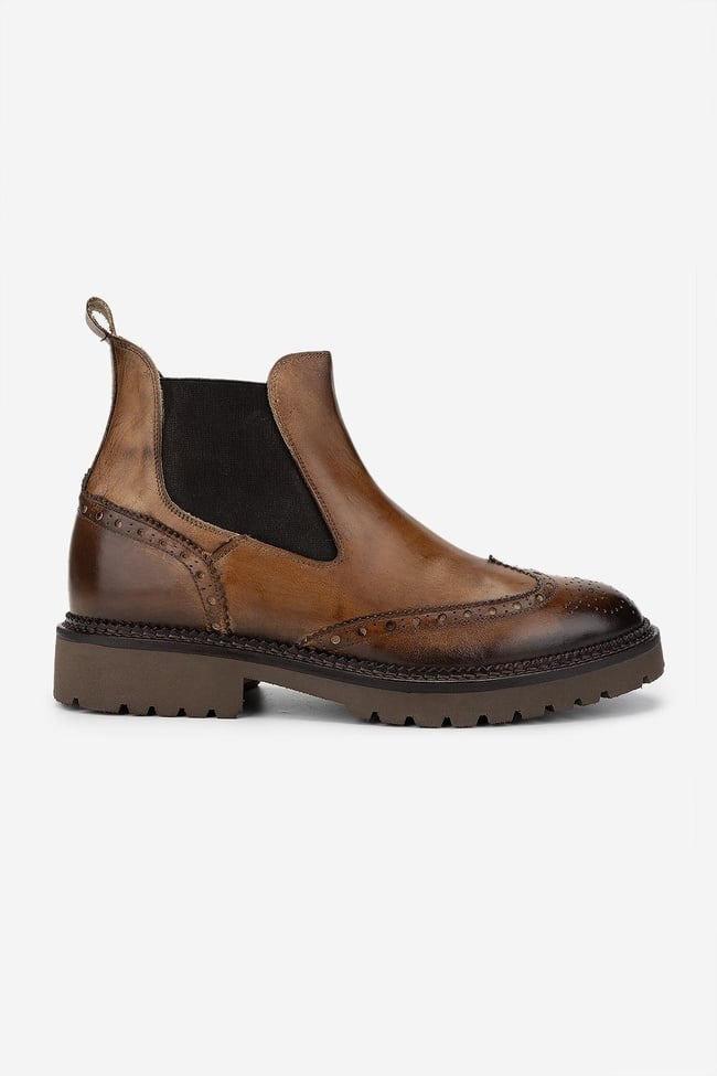  Valmenti Erkek Hakiki Deri Bej Casual Bot