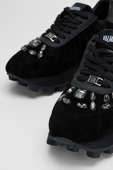  Valmenti Kadın Siyah Süet Hakiki Deri Sneakers & Spor Ayakkabı