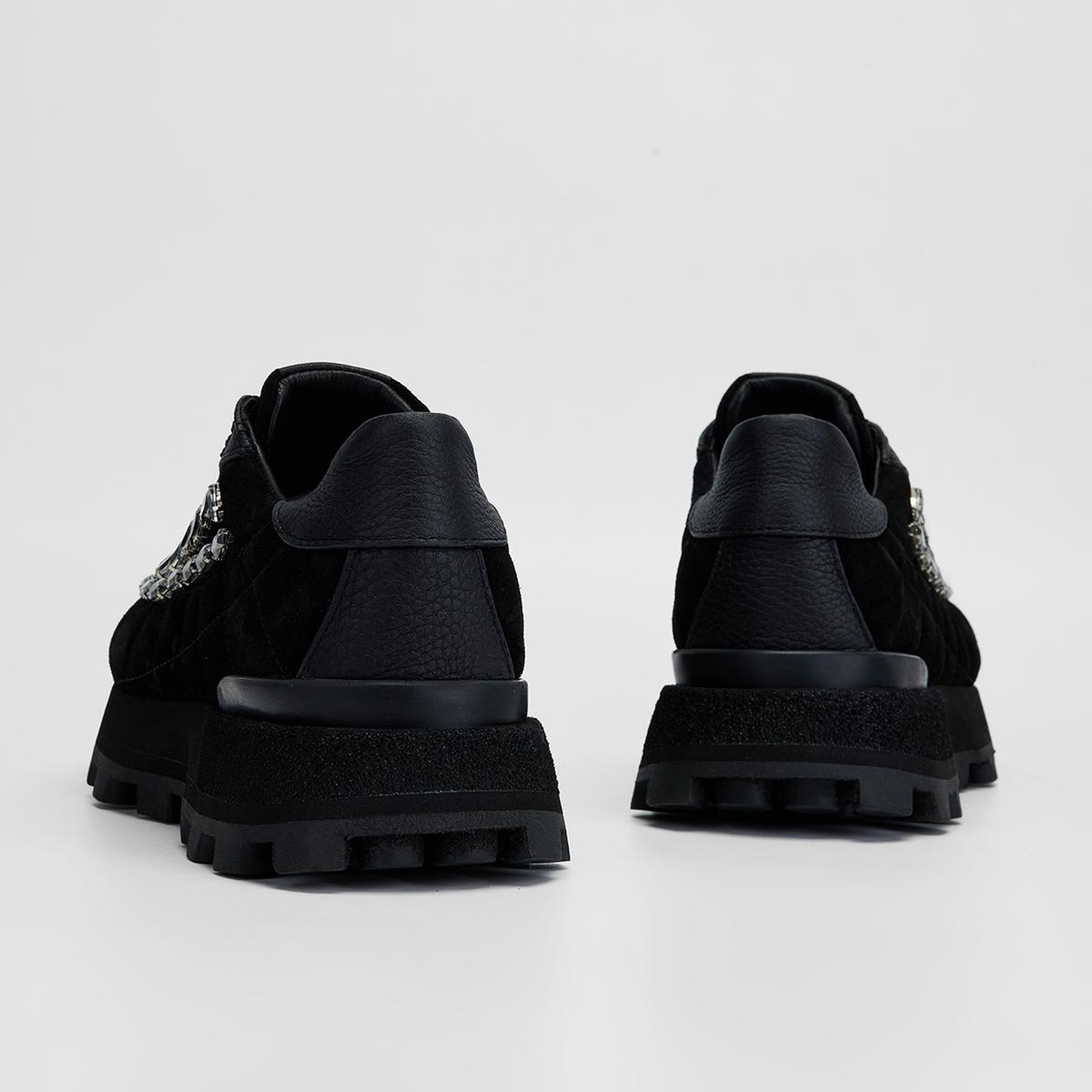 Valmenti Kadın Siyah Süet Hakiki Deri Sneakers & Spor Ayakkabı