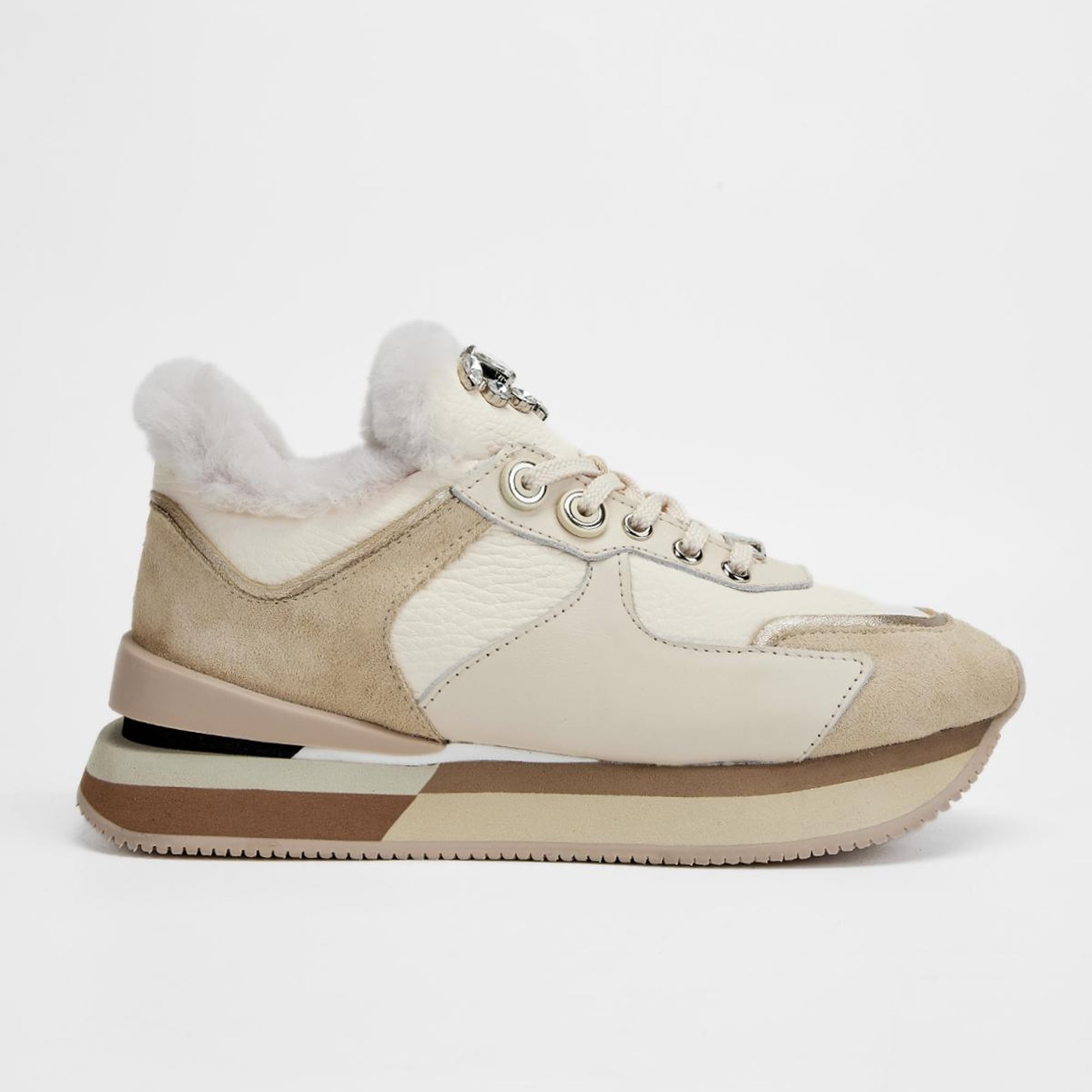 Valmenti Lina Kadın Bej Floter Hakiki Deri Sneakers & Spor Ayakkabı