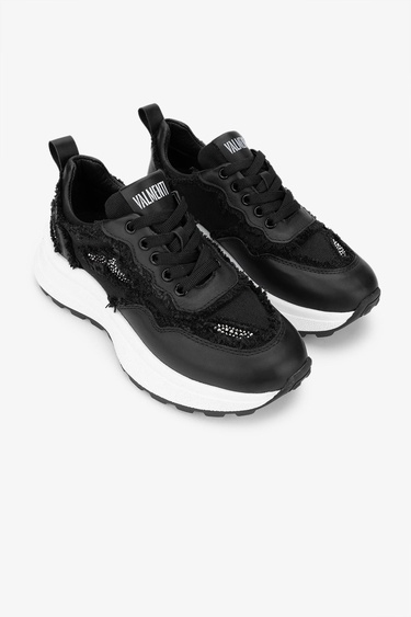  Valmenti Lovita Kadın Siyah Hakiki Deri Sneakers & Spor Ayakkabı