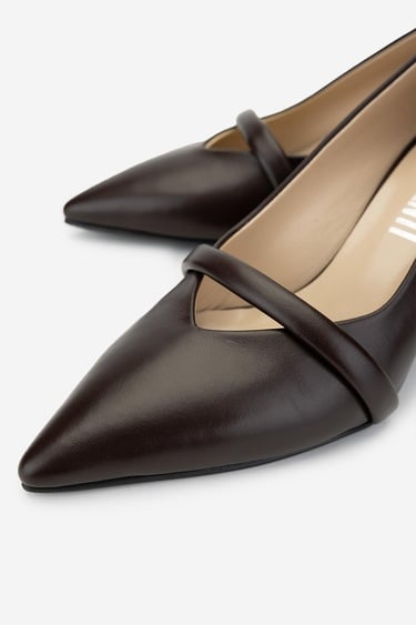  Valmenti Kadın Hakiki Deri Kahverengi Topuklu Ayakkabı