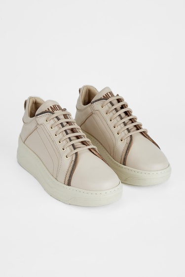  Valmenti Stellarion Kadın Bej Hakiki Deri Sneakers & Spor Ayakkabı
