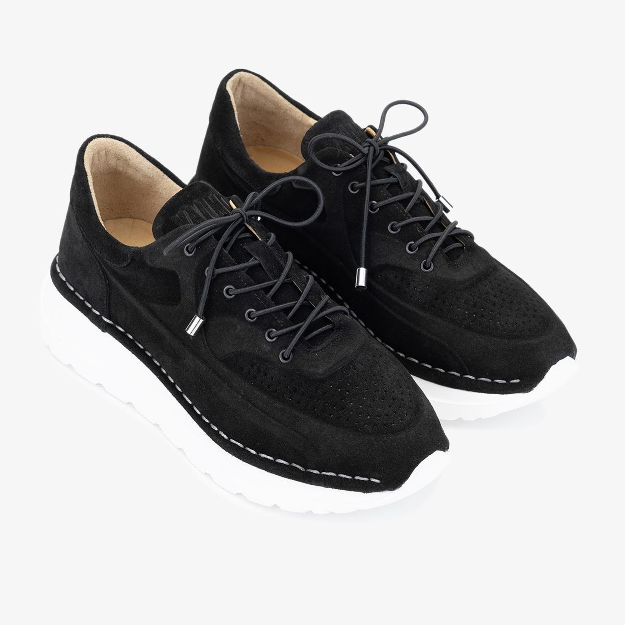 Valmenti Zoe Kadın Siyah Süet Hakiki Deri Sneakers & Spor Ayakkabı