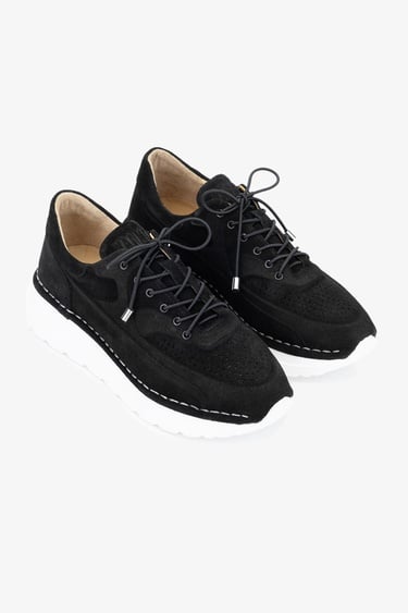  Valmenti Zoe Kadın Siyah Süet Hakiki Deri Sneakers & Spor Ayakkabı