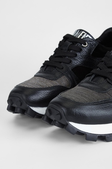  Valmenti Kadın Siyah Hakiki Deri Sneakers & Spor Ayakkabı