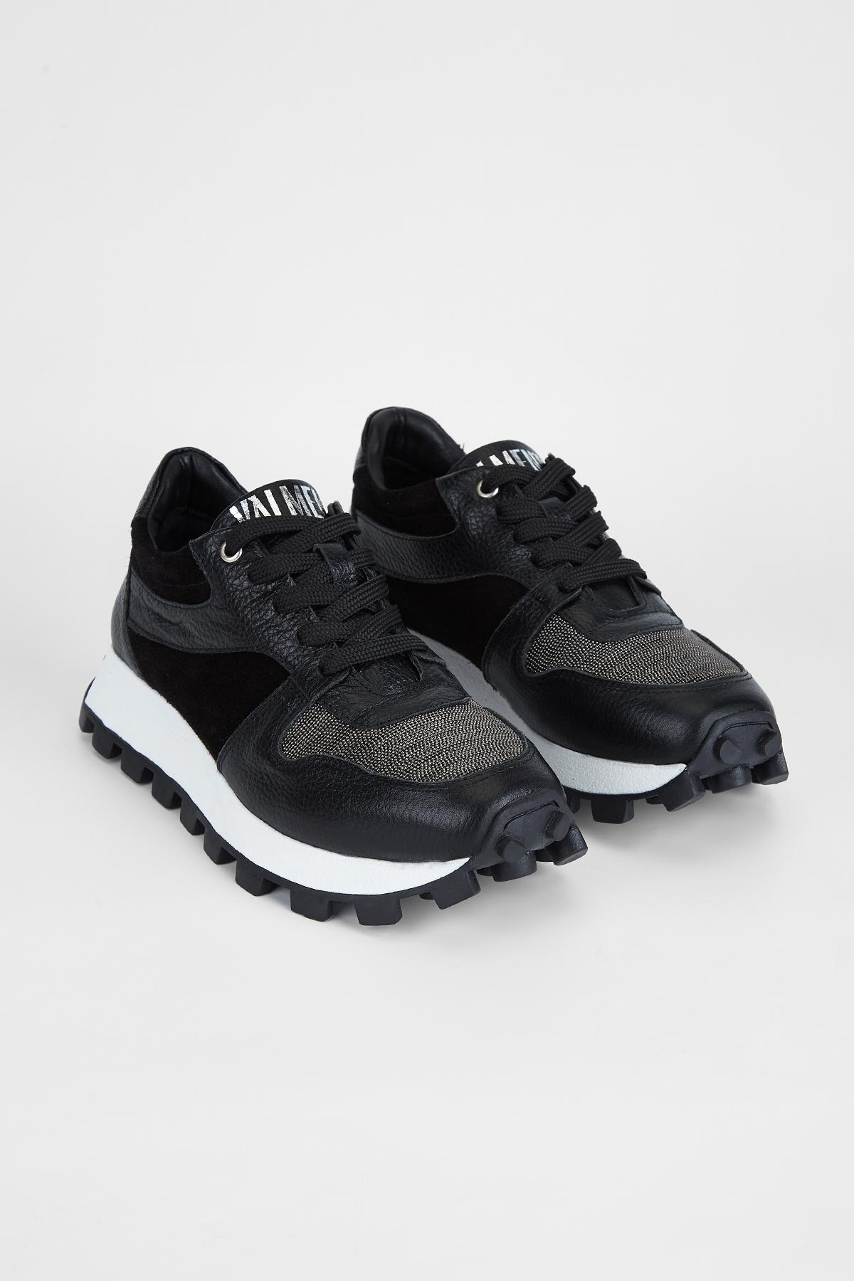 Valmenti Kadın Siyah Hakiki Deri Sneakers & Spor Ayakkabı