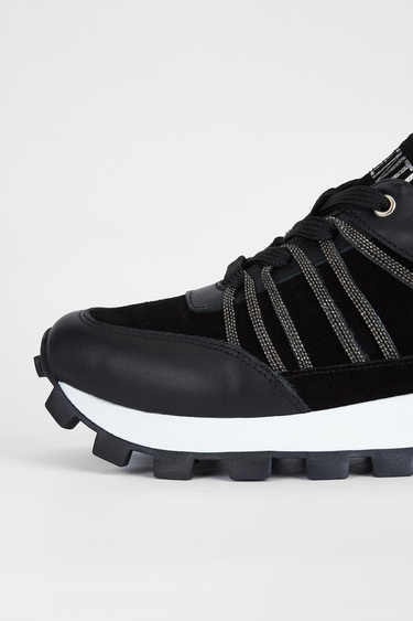  Valmenti Kadın Siyah Süet Hakiki Deri Sneakers & Spor Ayakkabı