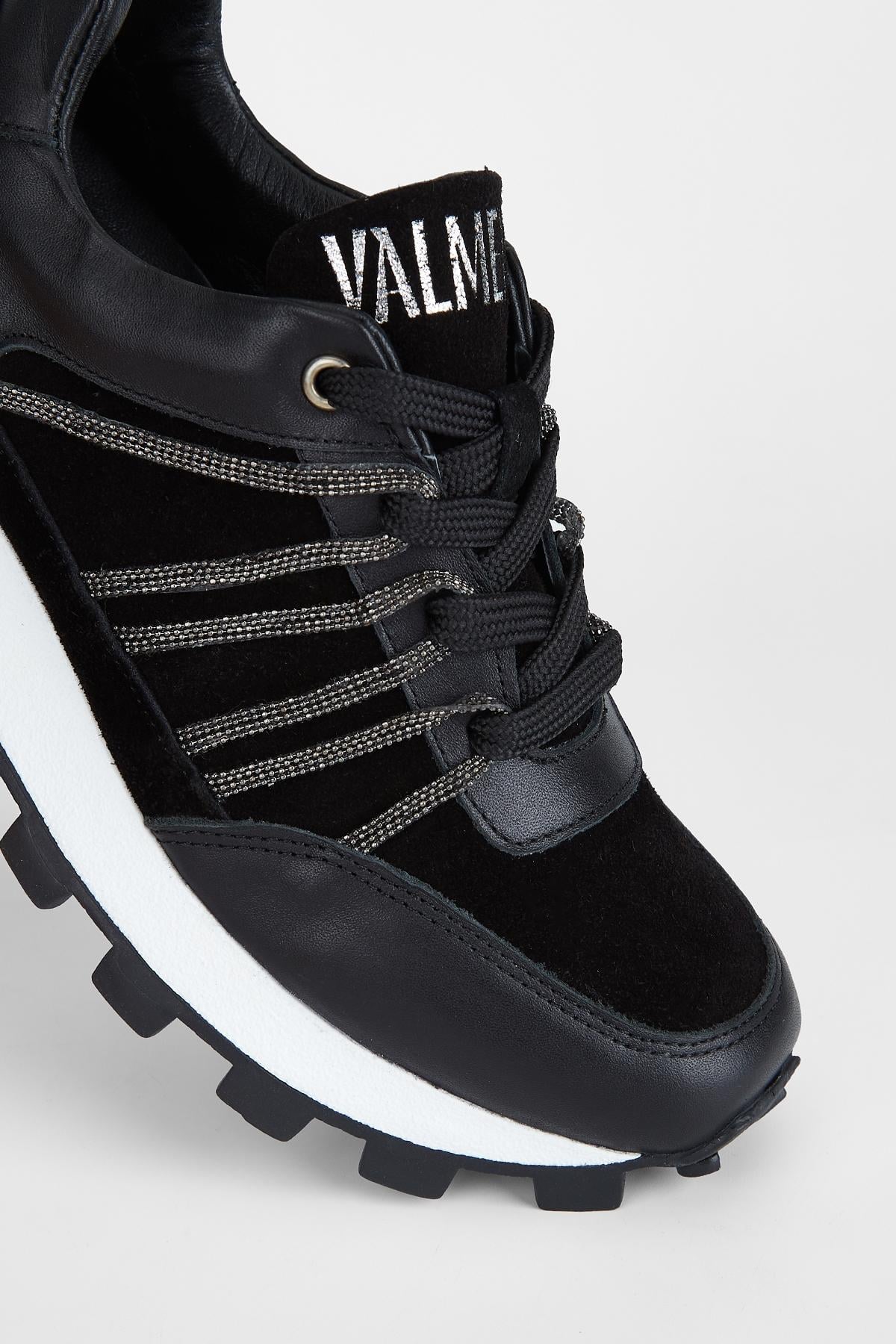 Valmenti Kadın Siyah Süet Hakiki Deri Sneakers & Spor Ayakkabı