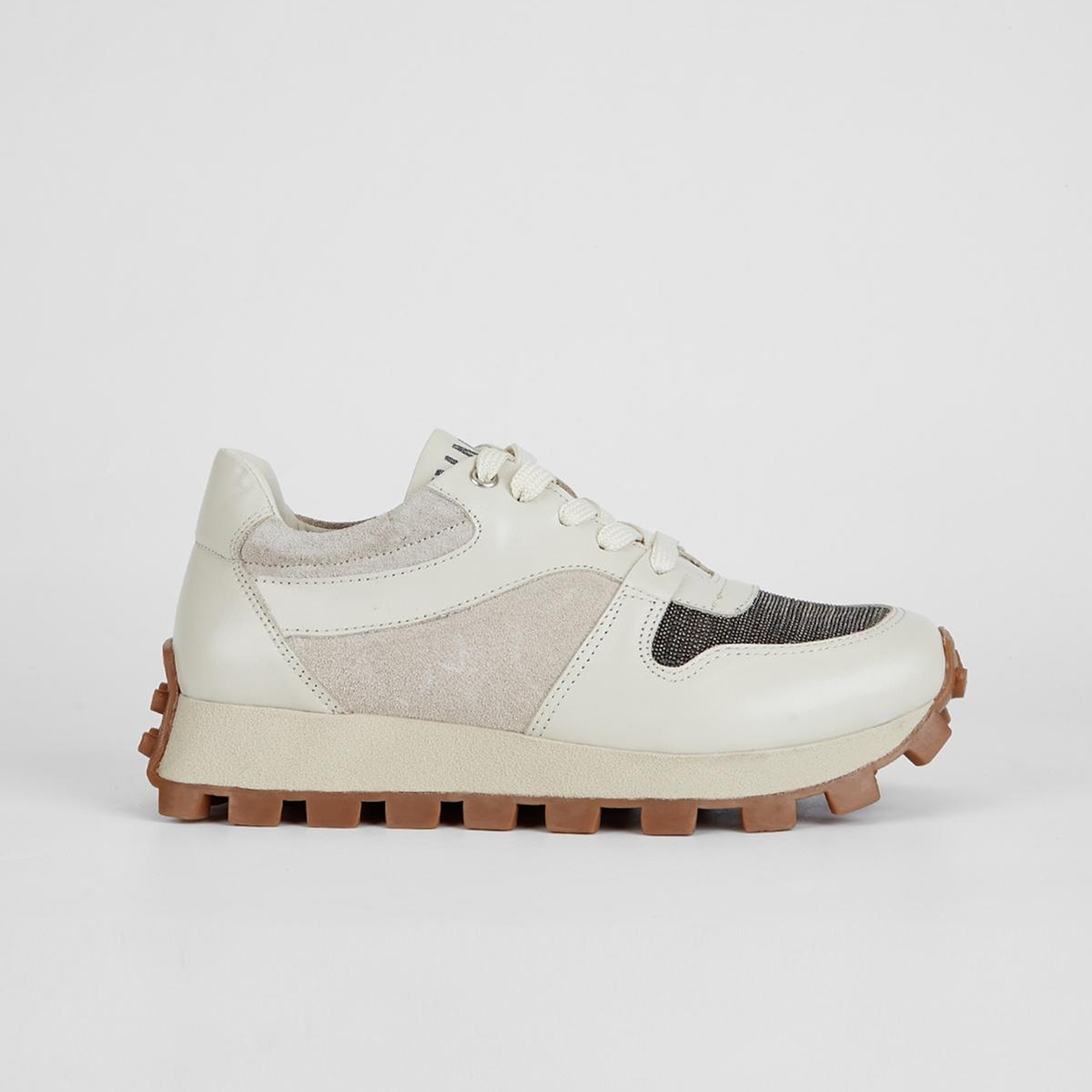 Valmenti Kadın Kırık Beyaz Hakiki Deri Sneakers & Spor Ayakkabı