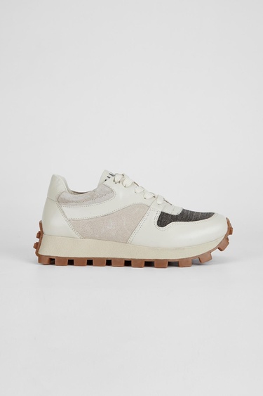  Valmenti Kadın Kırık Beyaz Hakiki Deri Sneakers & Spor Ayakkabı