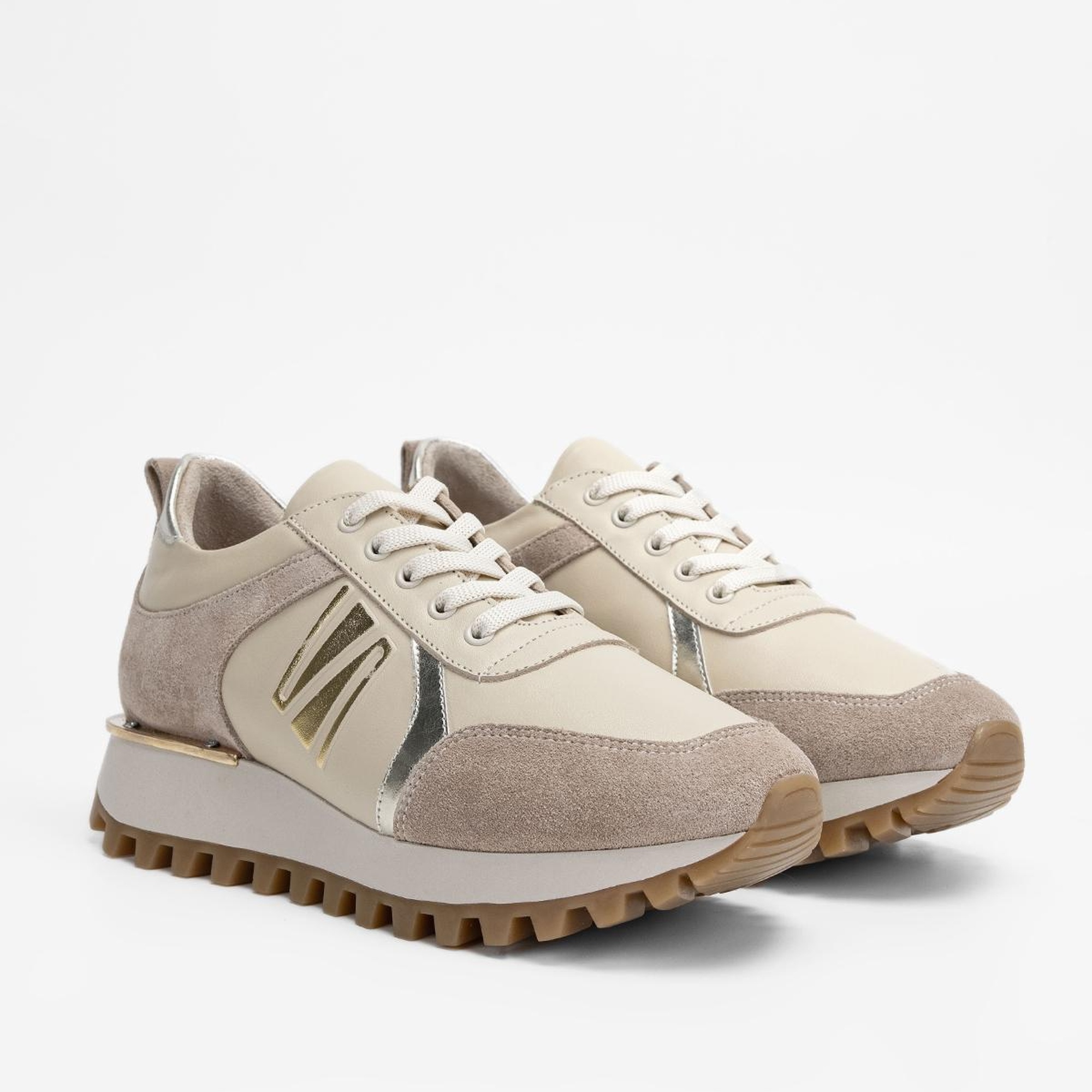 Valmenti Kadın Bej Hakiki Deri Sneakers & Spor Ayakkabı