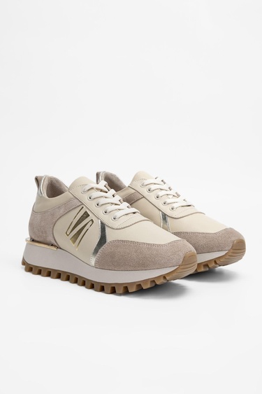  Valmenti Kadın Bej Hakiki Deri Sneakers & Spor Ayakkabı