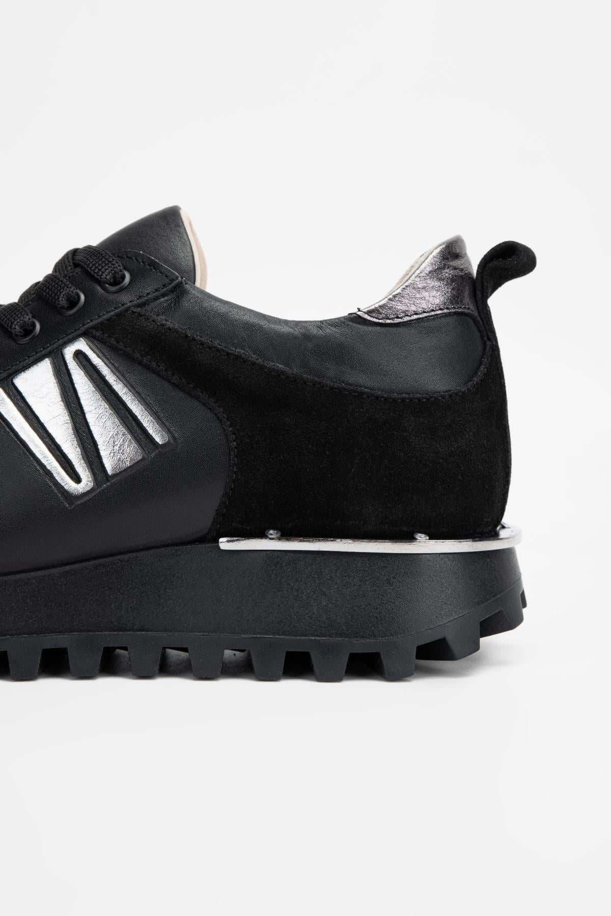  Valmenti Kadın Siyah Hakiki Deri Sneakers & Spor Ayakkabı