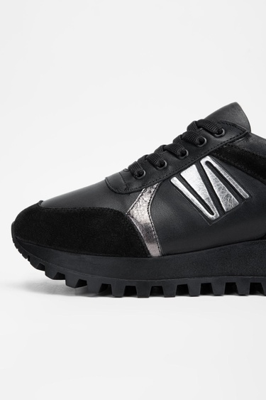  Valmenti Kadın Siyah Hakiki Deri Sneakers & Spor Ayakkabı