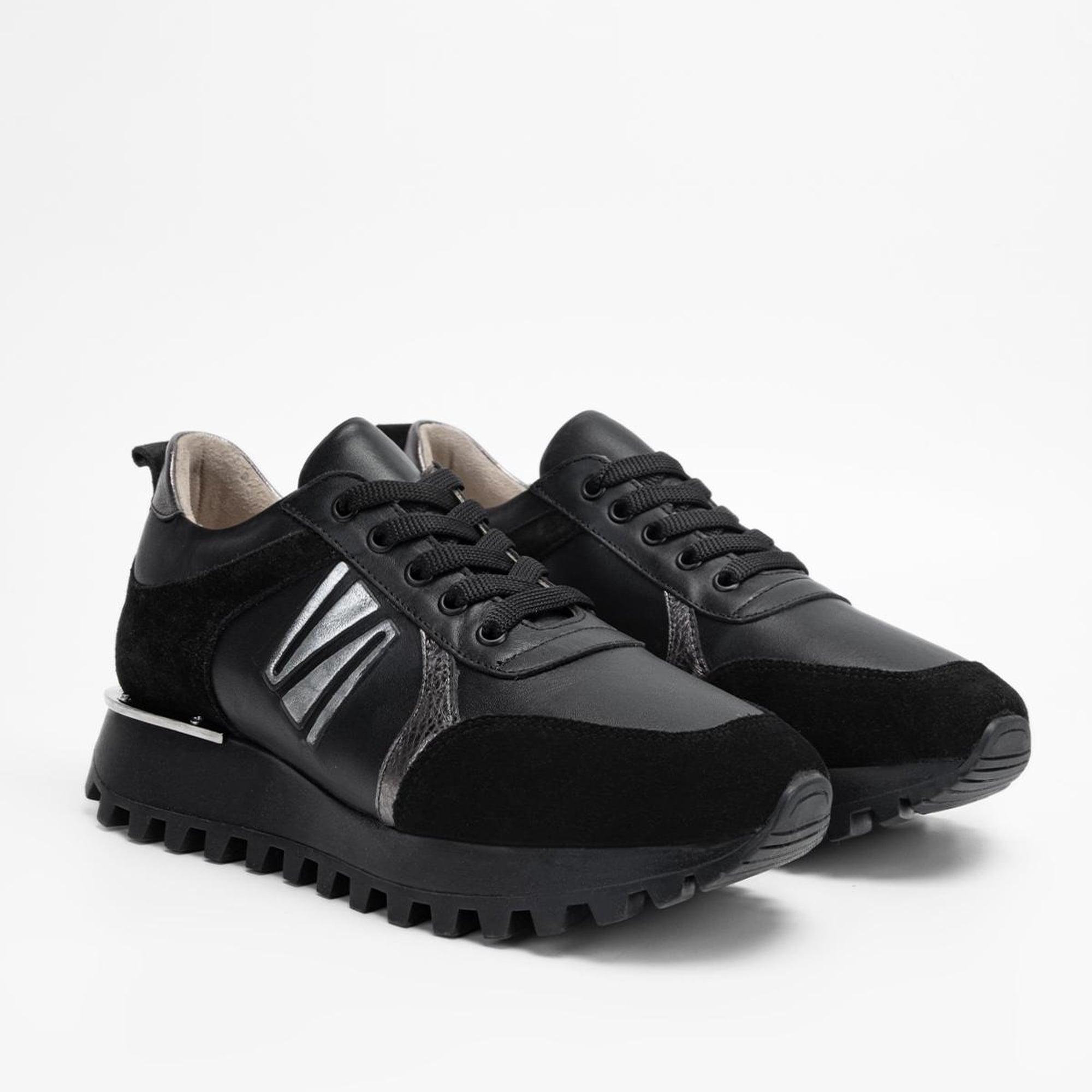 Valmenti Kadın Siyah Hakiki Deri Sneakers & Spor Ayakkabı