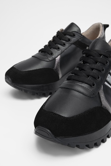  Valmenti Kadın Siyah Hakiki Deri Sneakers & Spor Ayakkabı