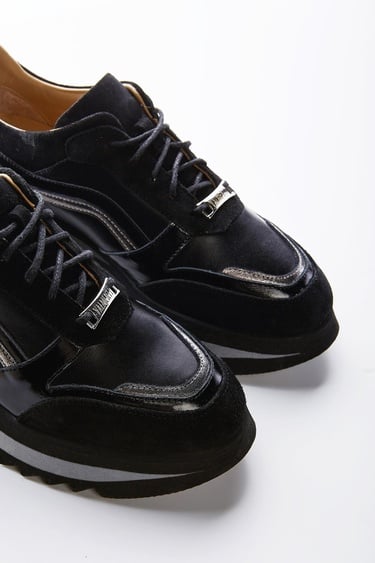  Valmenti Lucia Kadın Siyah Hakiki Deri Sneakers & Spor Ayakkabı