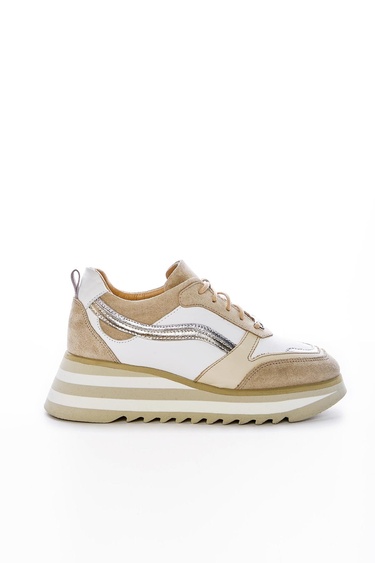  Valmenti Lucia Kadın Bej Hakiki Deri Sneakers & Spor Ayakkabı
