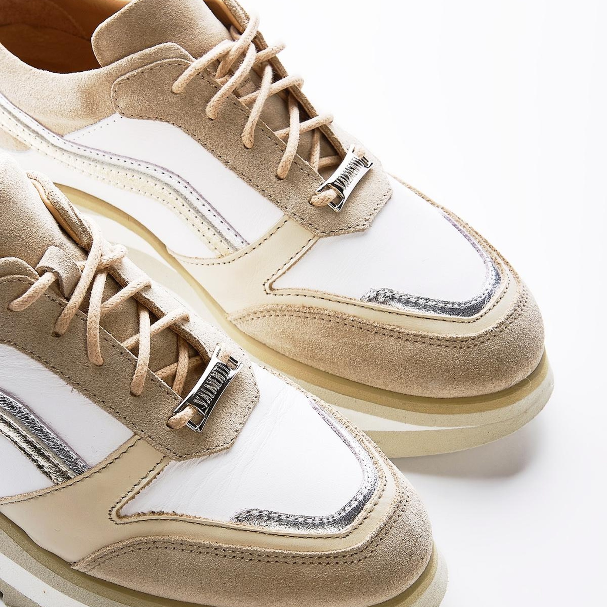 Valmenti Lucia Kadın Bej Hakiki Deri Sneakers & Spor Ayakkabı