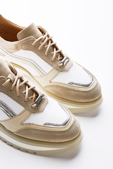  Valmenti Lucia Kadın Bej Hakiki Deri Sneakers & Spor Ayakkabı