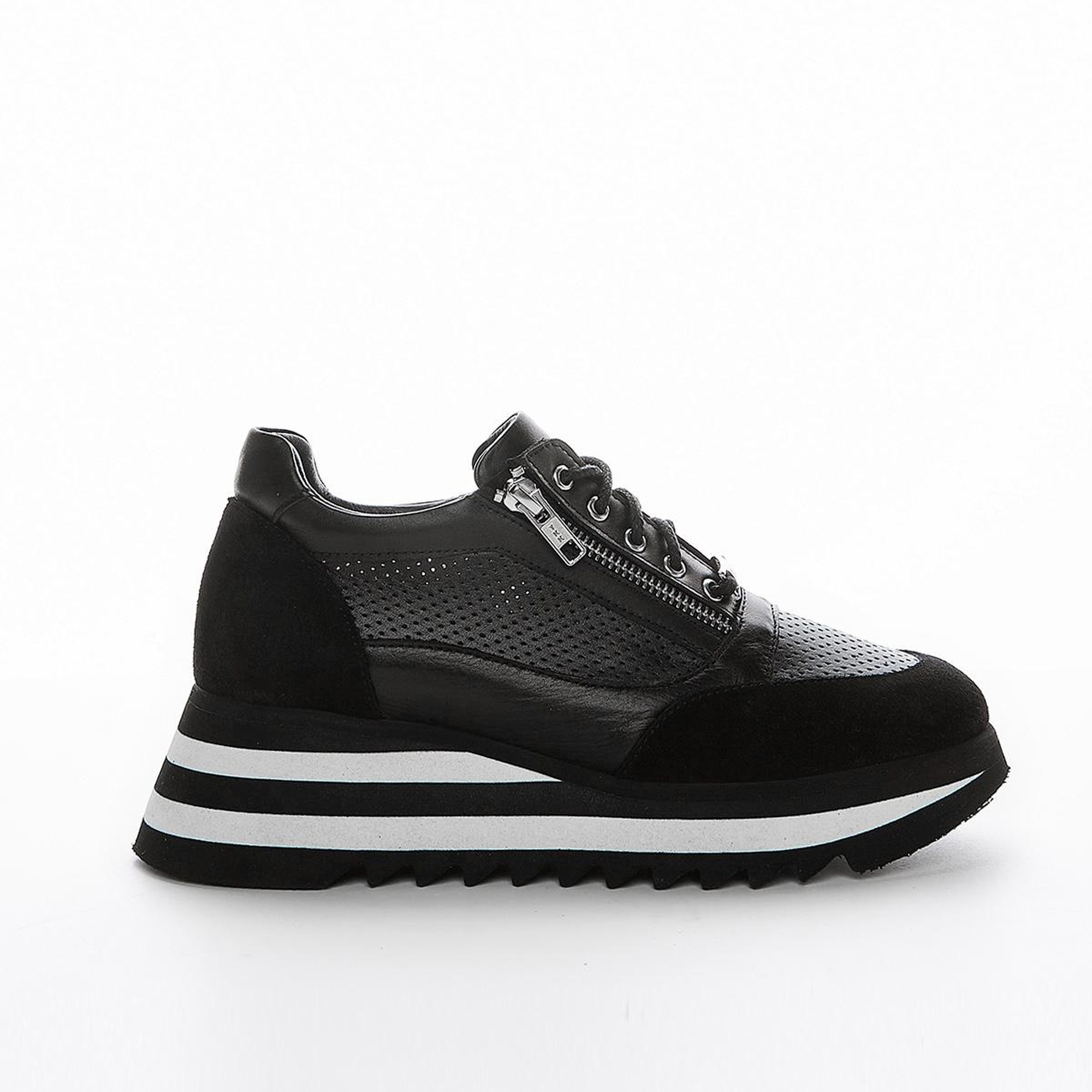 Valmenti İrene Kadın Siyah Hakiki Deri Sneakers & Spor Ayakkabı