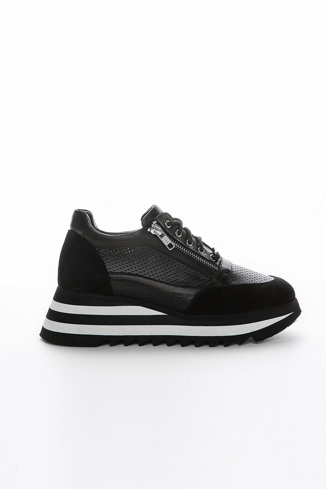  Valmenti İrene Kadın Siyah Hakiki Deri Sneakers & Spor Ayakkabı