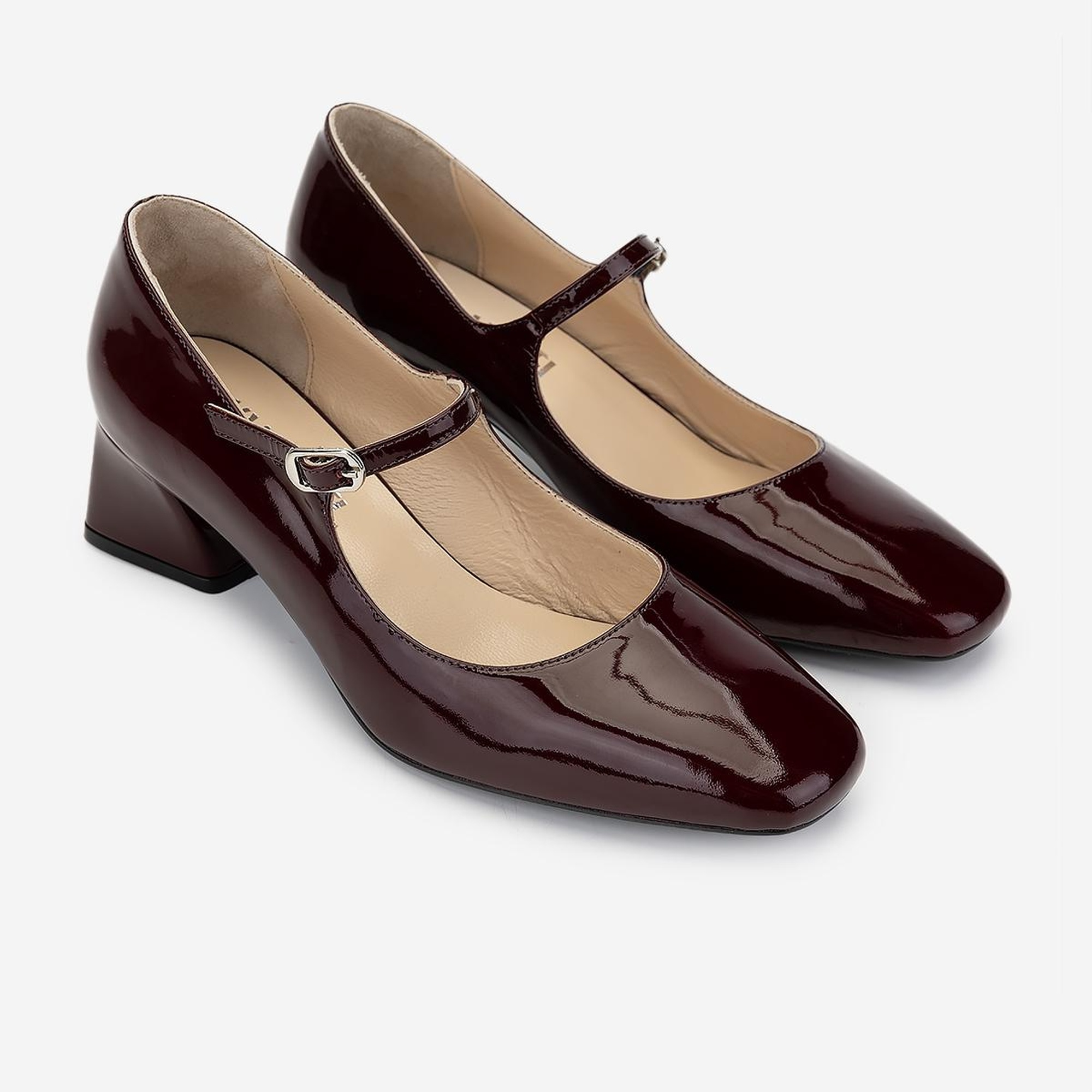 Valmenti Kadın Hakiki Deri Bordo Rugan Topuklu Ayakkabı