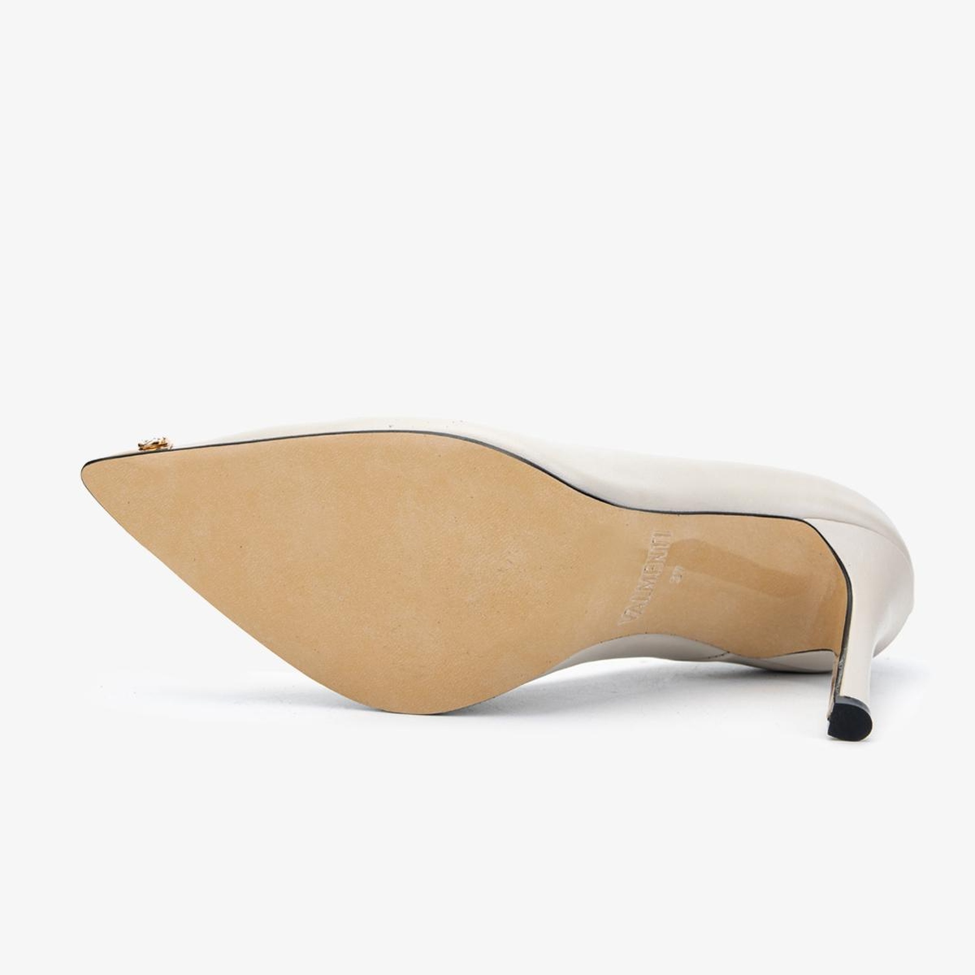 Valmenti Cielo Kadın Bej Hakiki Deri Topuklu Ayakkabı