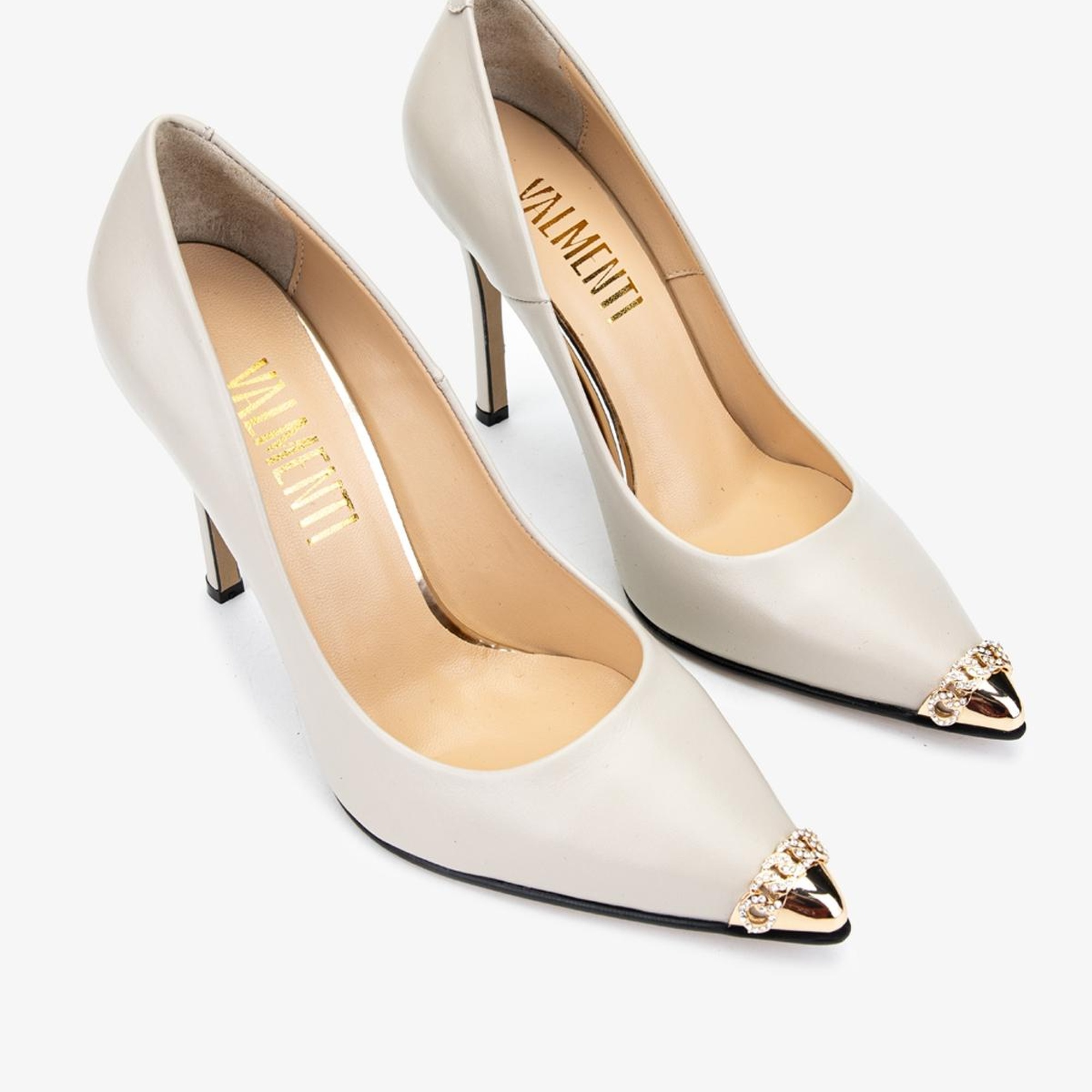 Valmenti Cielo Kadın Bej Hakiki Deri Topuklu Ayakkabı