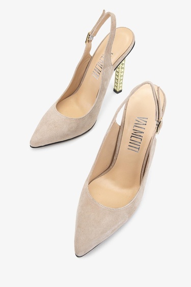  Valmenti Belina Kadın Taş Süet Hakiki Deri Topuklu Ayakkabı