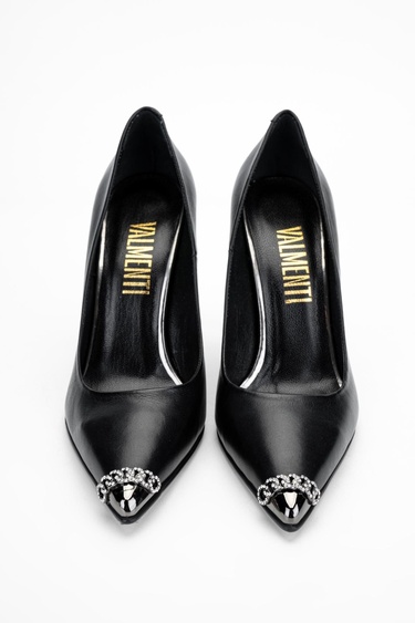  Valmenti Cielo Kadın Siyah Hakiki Deri Topuklu Ayakkabı