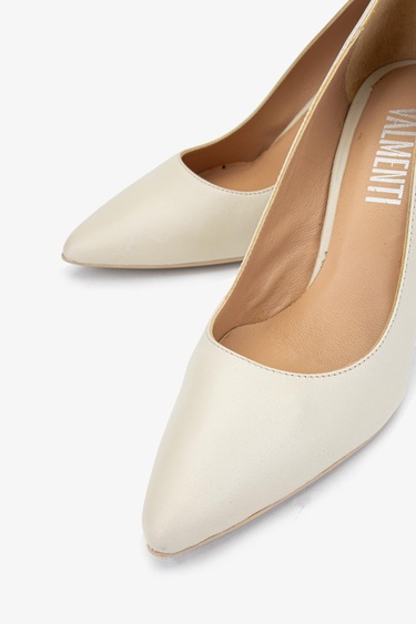 Valmenti Novella Kadın Beyaz Hakiki Deri Topuklu Ayakkabı