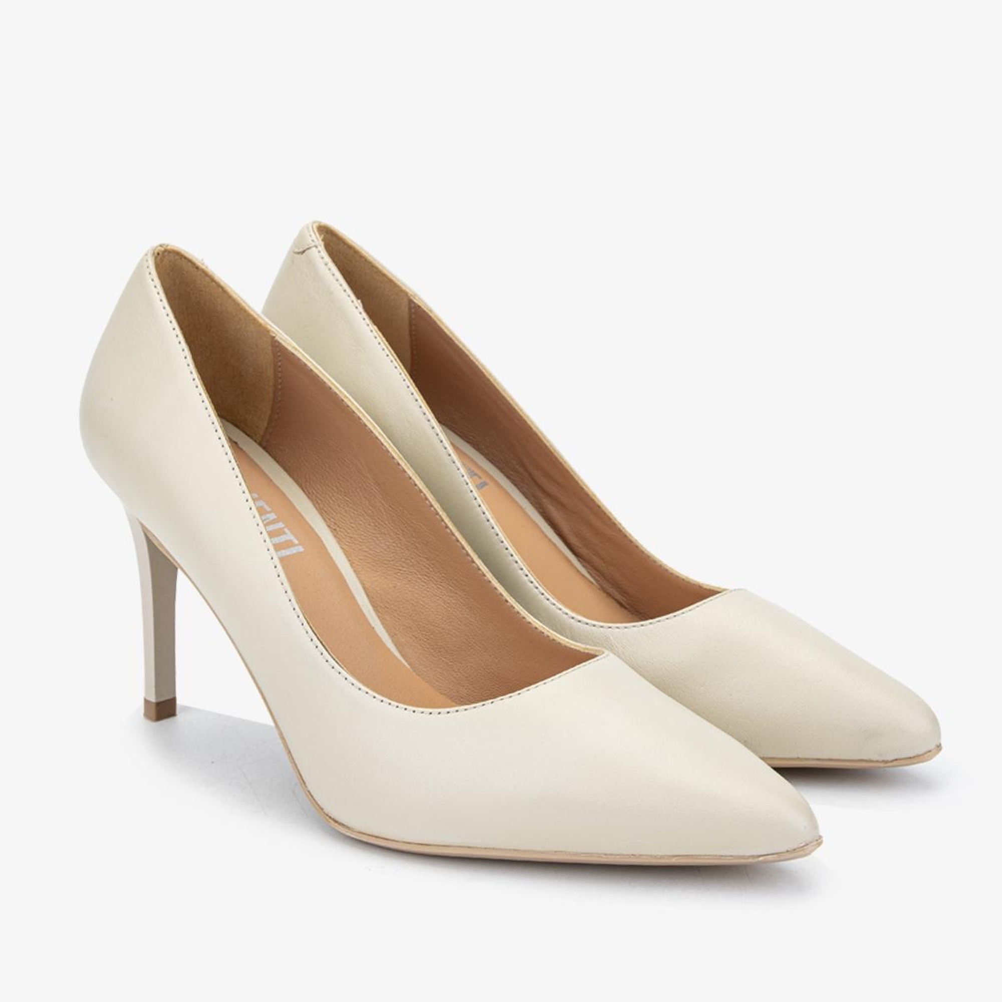 Valmenti Novella Kadın Beyaz Hakiki Deri Topuklu Ayakkabı