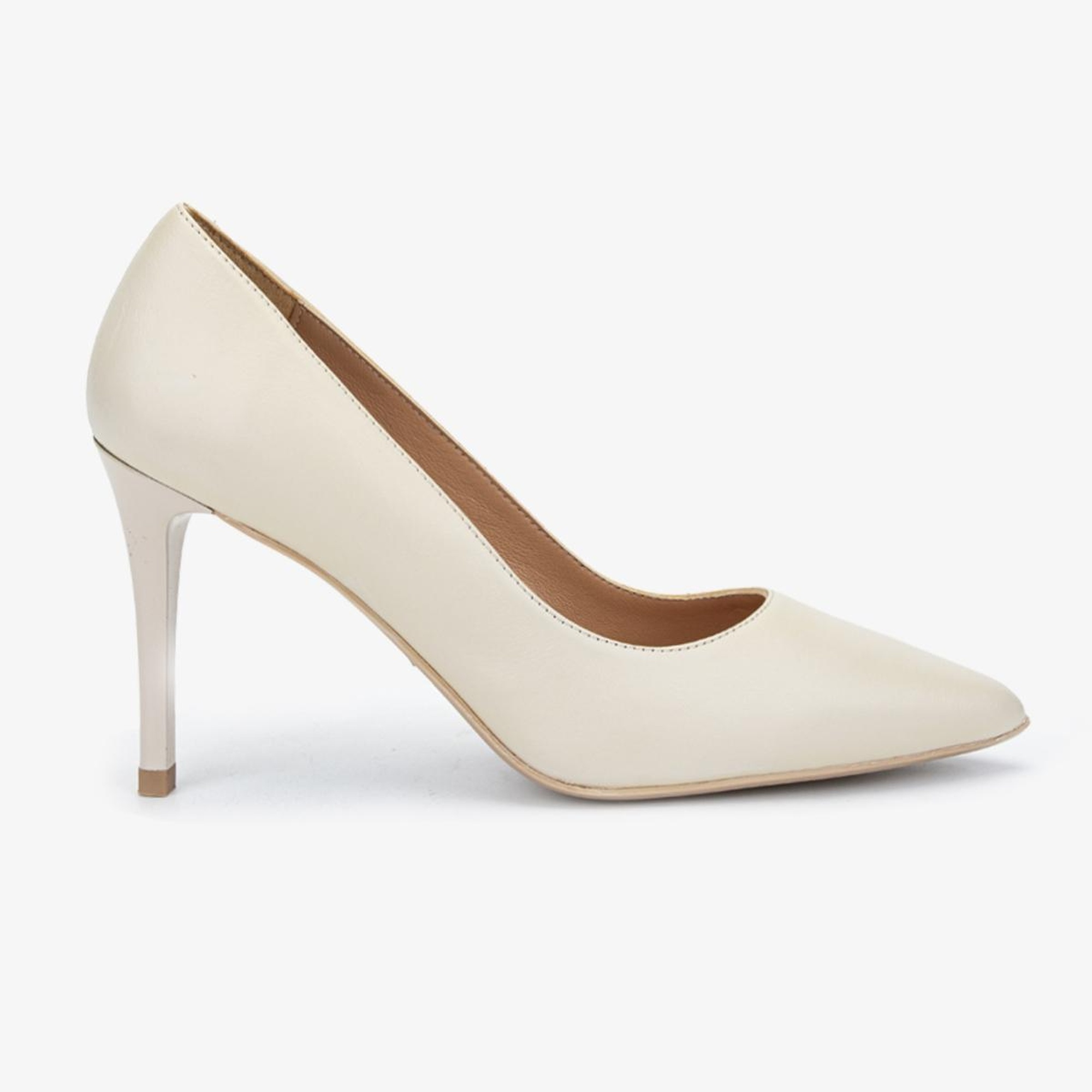 Valmenti Novella Kadın Beyaz Hakiki Deri Topuklu Ayakkabı
