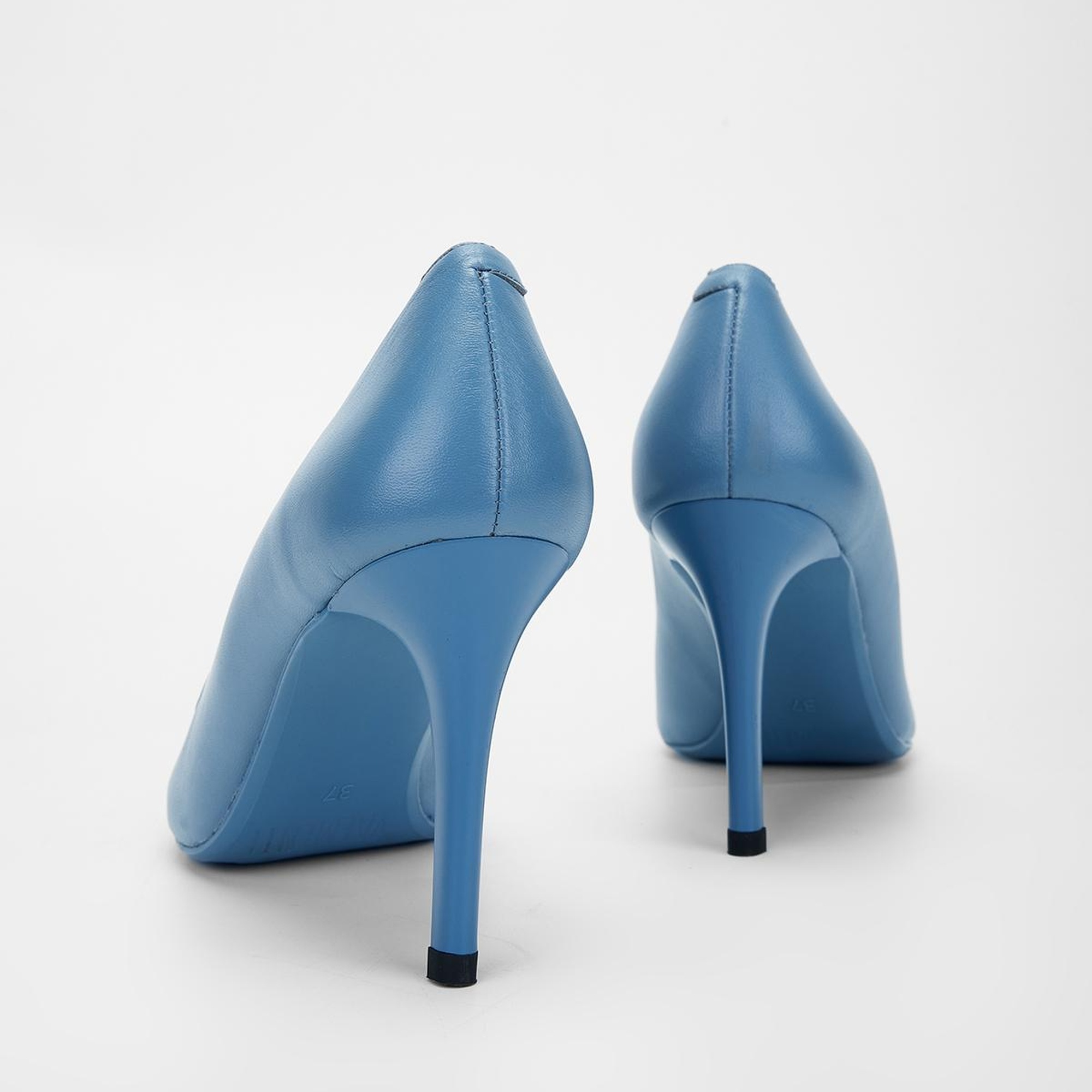 Valmenti Novella Kadın Mavi Hakiki Deri Topuklu Ayakkabı