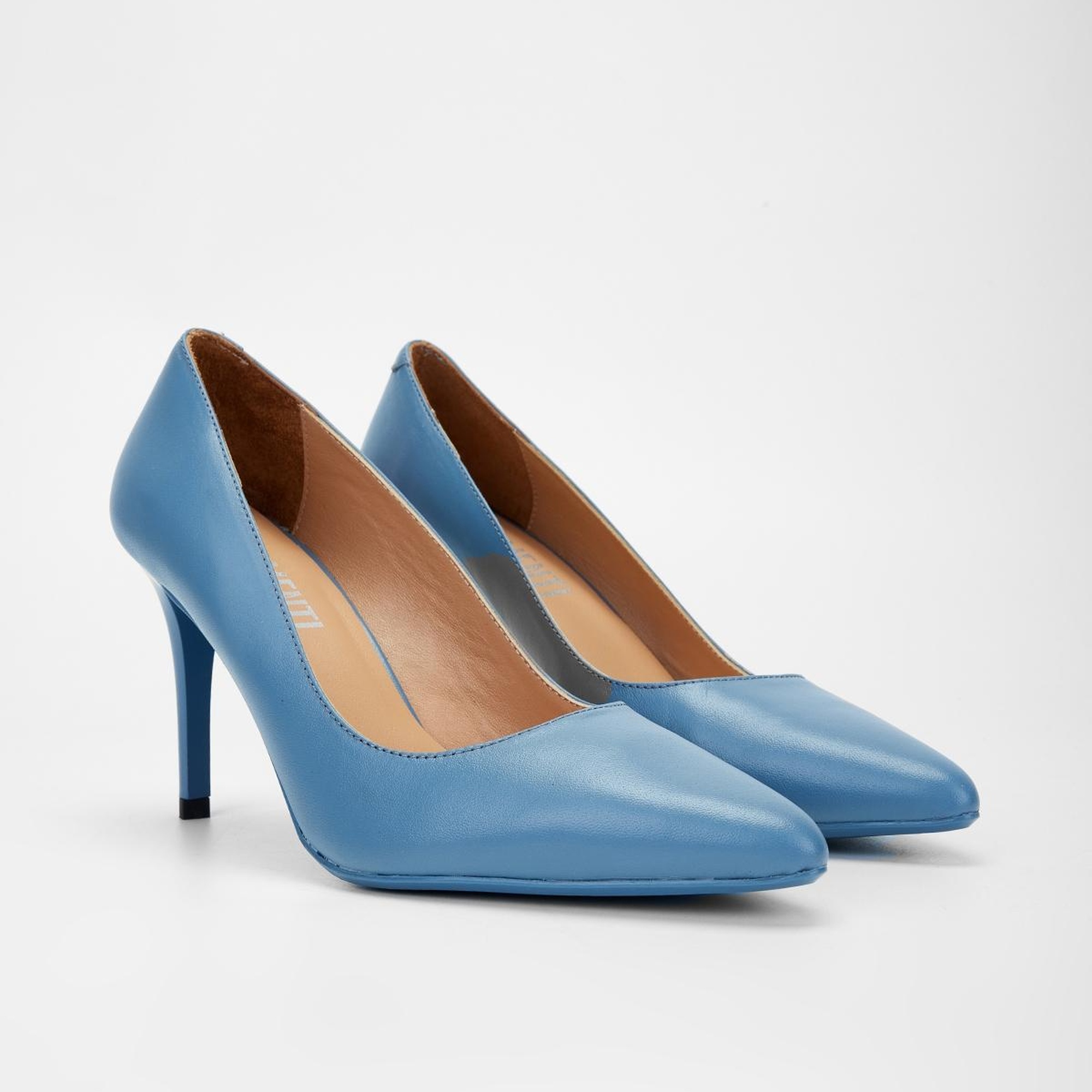 Valmenti Novella Kadın Mavi Hakiki Deri Topuklu Ayakkabı