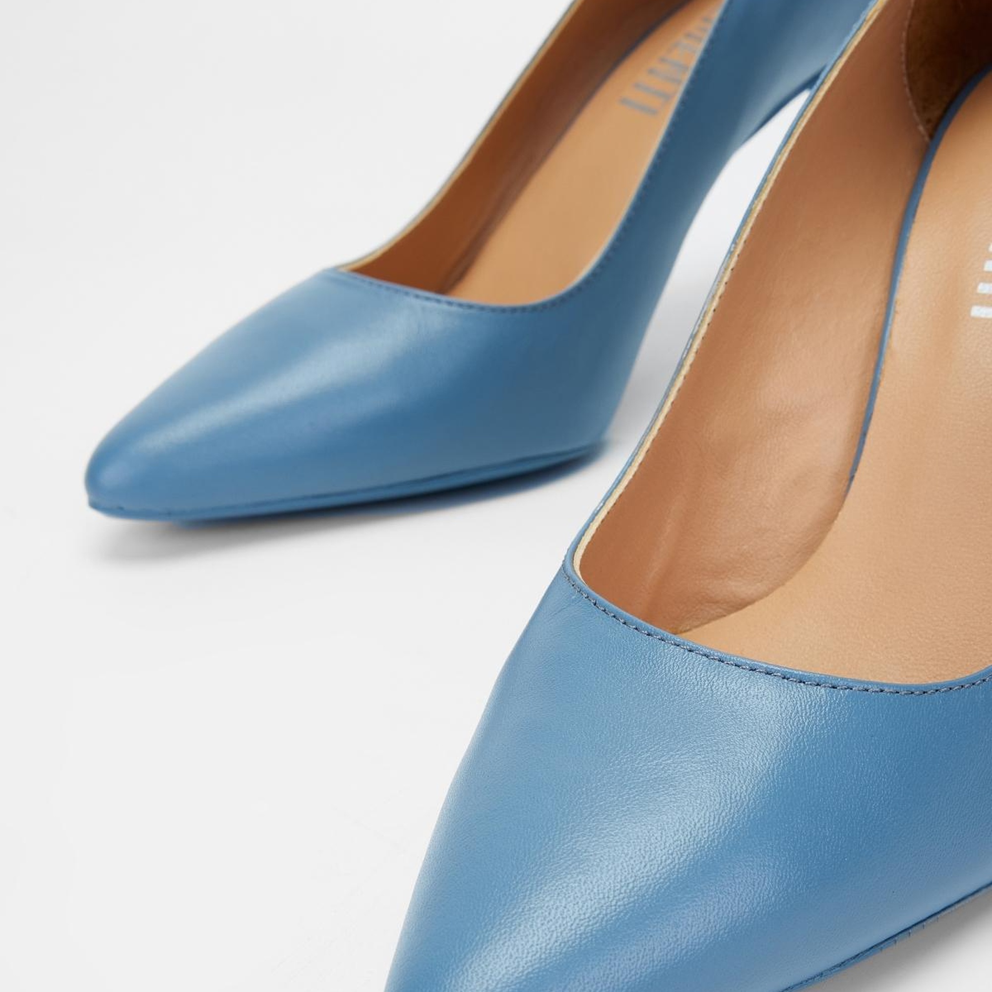 Valmenti Novella Kadın Mavi Hakiki Deri Topuklu Ayakkabı