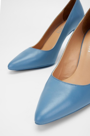  Valmenti Novella Kadın Mavi Hakiki Deri Topuklu Ayakkabı