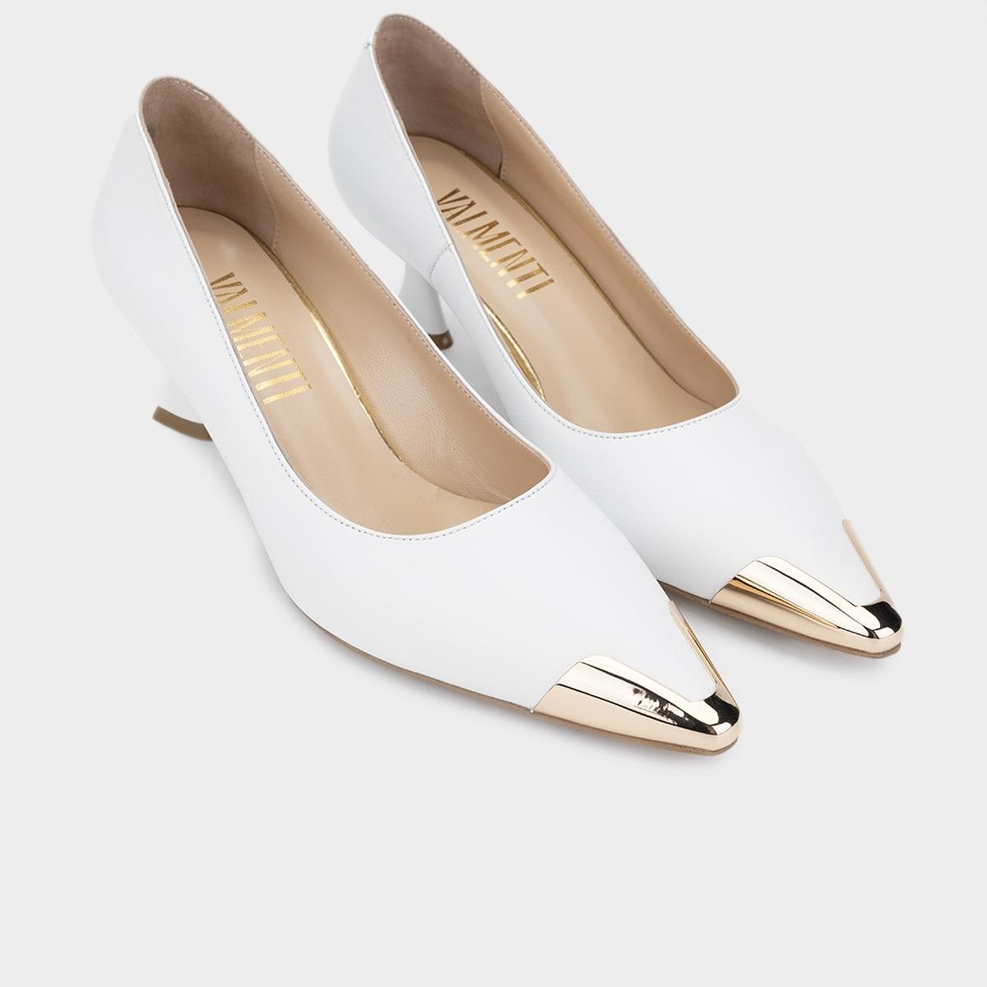 Valmenti Alice Kadın Beyaz Hakiki Deri Topuklu Ayakkabı