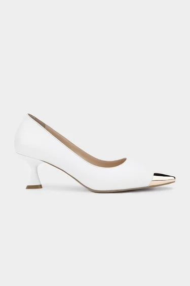  Valmenti Alice Kadın Beyaz Hakiki Deri Topuklu Ayakkabı