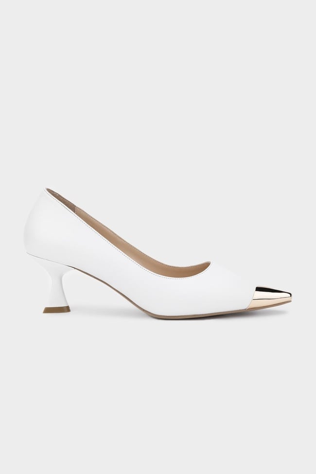  Valmenti Alice Kadın Beyaz Hakiki Deri Topuklu Ayakkabı