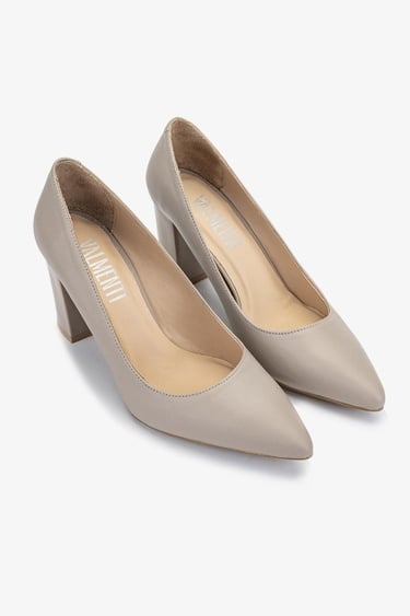  Valmenti Samanta Kadın Vizon Hakiki Deri Topuklu Ayakkabı