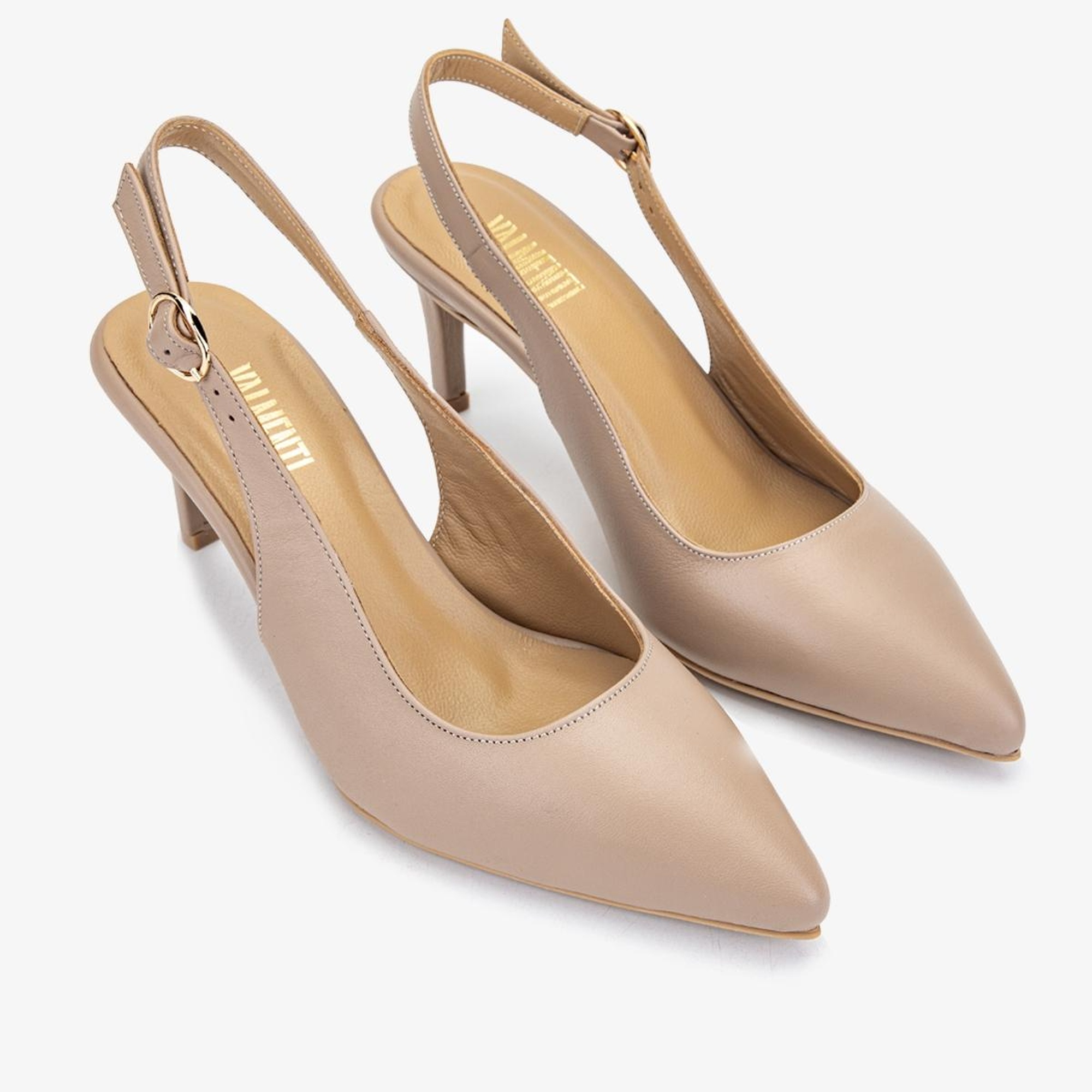 Valmenti Zinda Kadın Nude Hakiki Deri Topuklu Ayakkabı