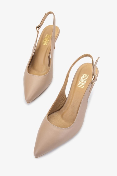  Valmenti Zinda Kadın Nude Hakiki Deri Topuklu Ayakkabı