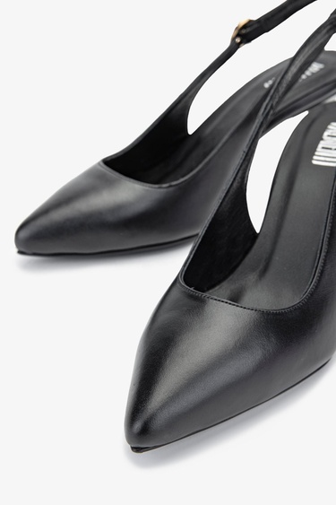  Valmenti Zinda Kadın Siyah Hakiki Deri Topuklu Ayakkabı