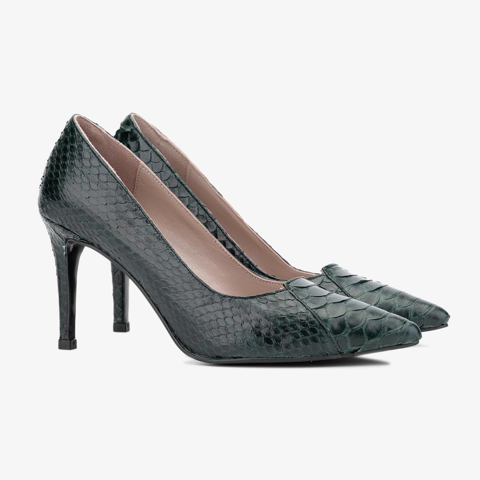 Valmenti Zeta Kadın Yeşil Hakiki Deri Topuklu Ayakkabı