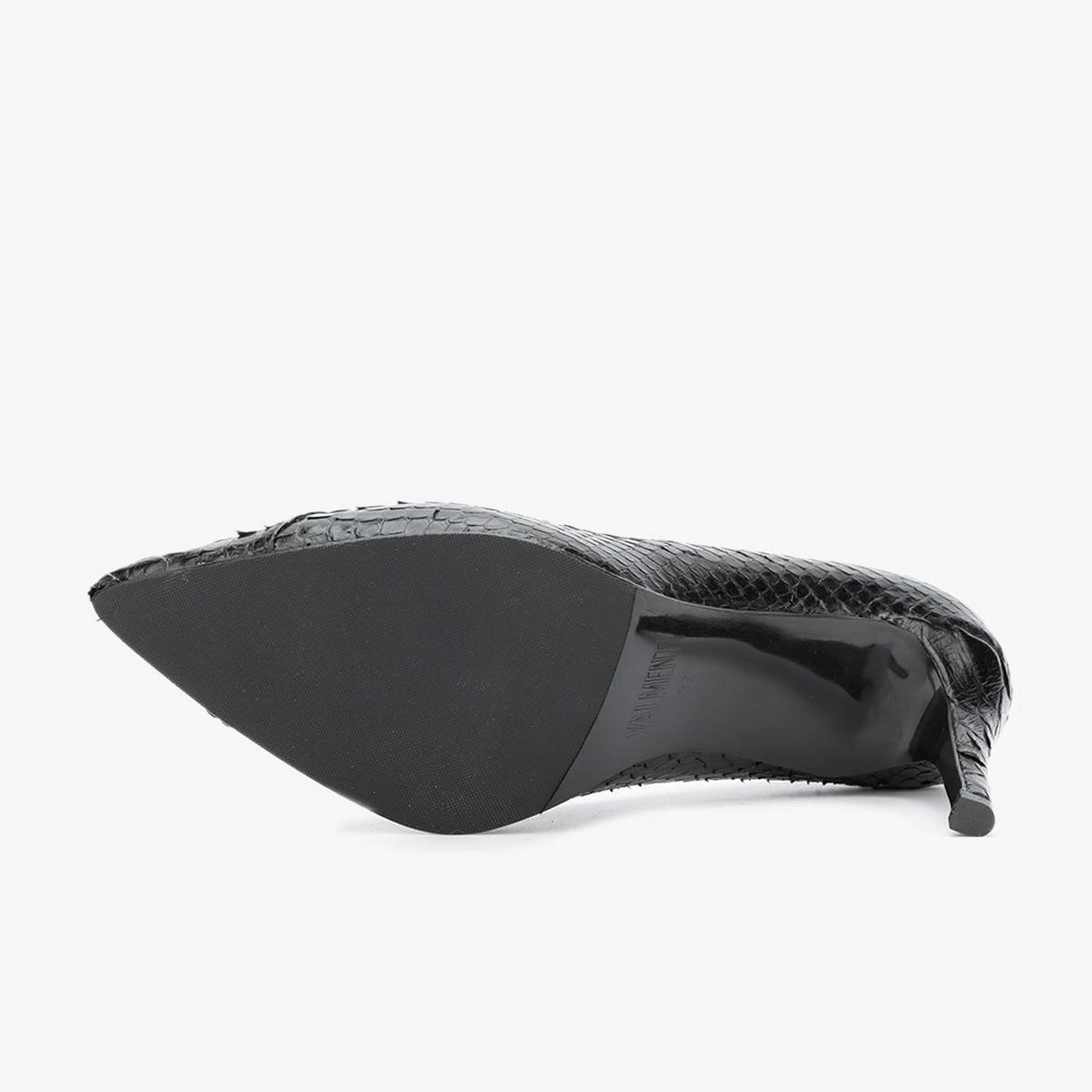 Valmenti Zeta Kadın Siyah Hakiki Deri Topuklu Ayakkabı