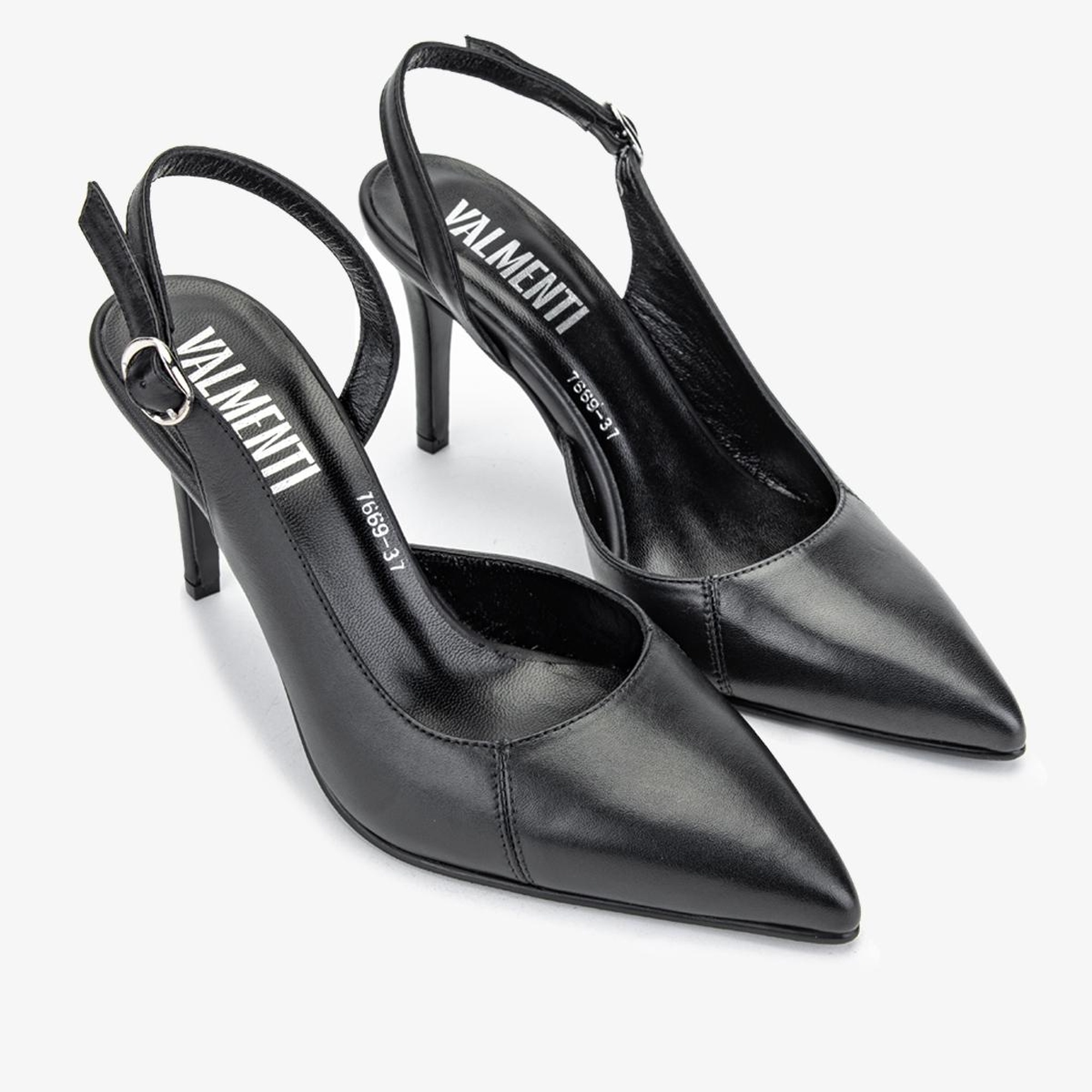 Valmenti Tpillo Kadın Siyah Hakiki Deri Topuklu Ayakkabı
